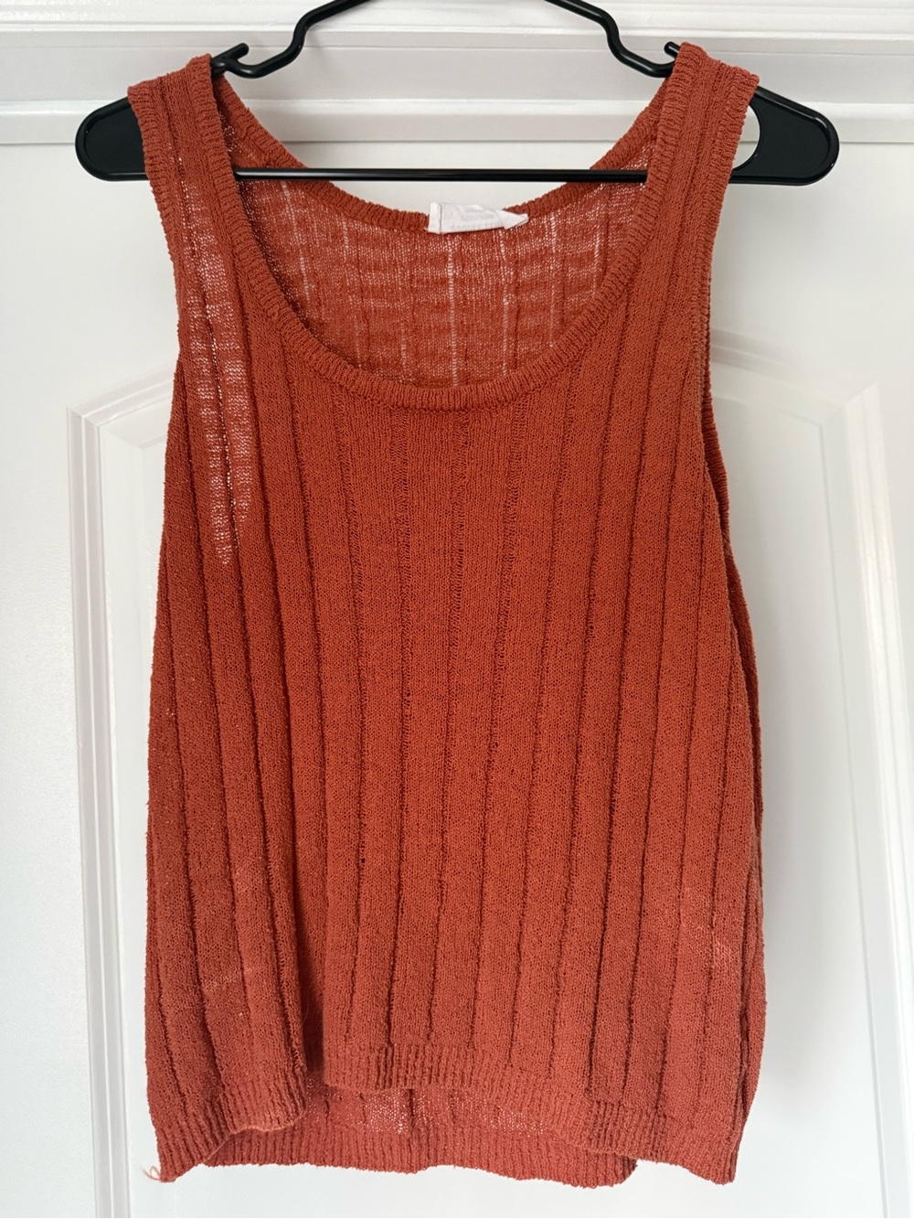 Women’s Lightweight Knit Ribbed Tank Top - Rust